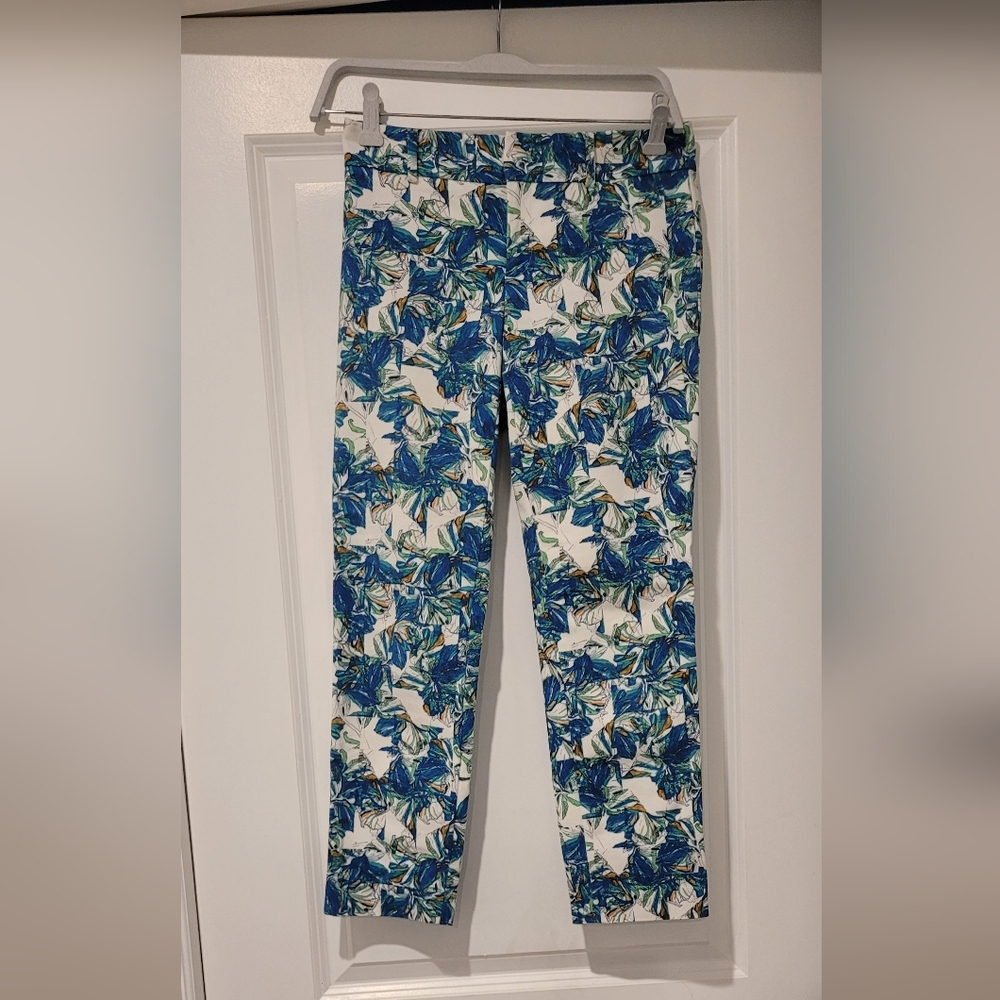 Club Monaco Francis Blue Floral Cropped Pants